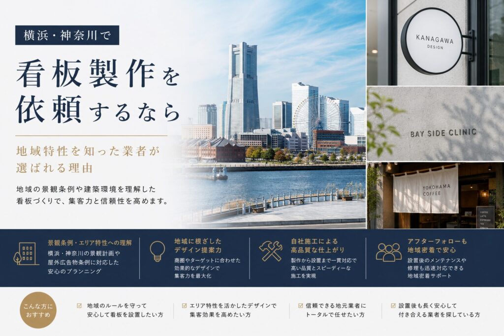 横浜・神奈川で看板製作を依頼するなら｜地域特性を知った業者が選ばれる理由